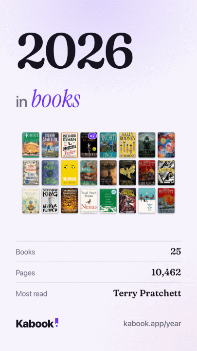 2026 in books: 25 books, 10,462 pages.